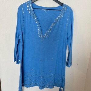 Soft surroundings Embellished Women's Top tassel women’s medium